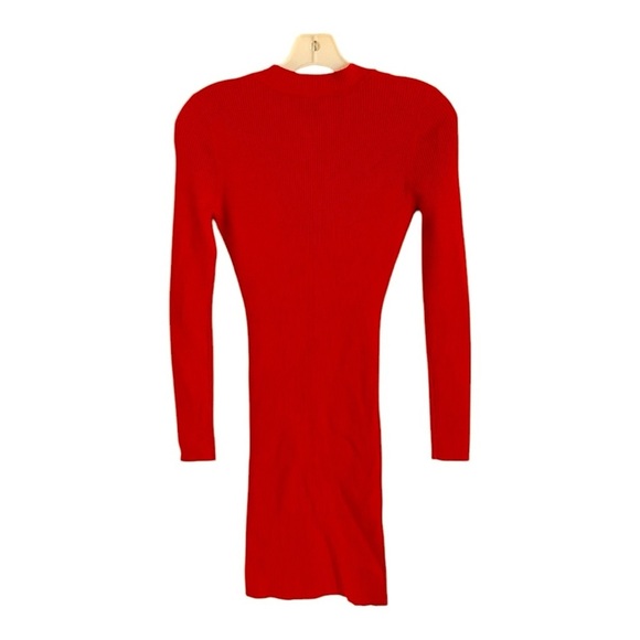 ROAM Cordoba Mini Dress Button Front Long Sleeve in Red Rib Stretch Knit Size XS - Picture 5 of 8